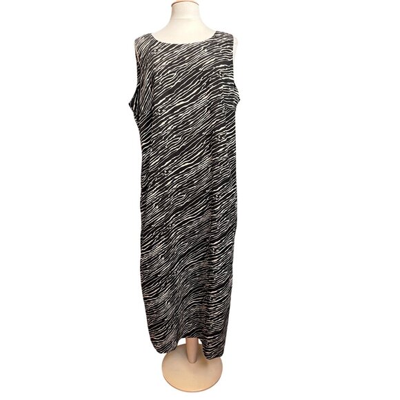 Studio I / I Plus 2 Piece Set 18W Beige / Black Short Sleeve Jacket Zebra Dress - Picture 5 of 14